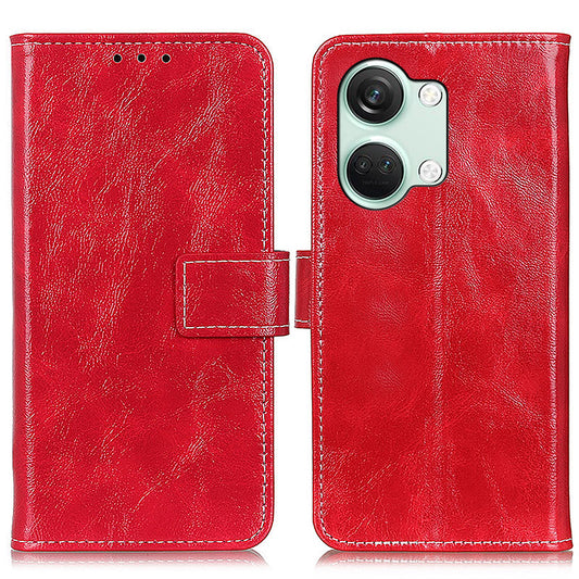 For OnePlus Nord 3 5G / Ace 2V Magnetic Clasp Leather Wallet Case Retro Crazy Horse Texture Stand Cover