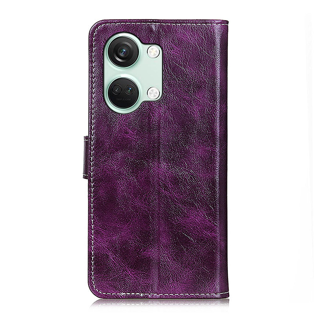 For OnePlus Nord 3 5G / Ace 2V Magnetic Clasp Leather Wallet Case Retro Crazy Horse Texture Stand Cover