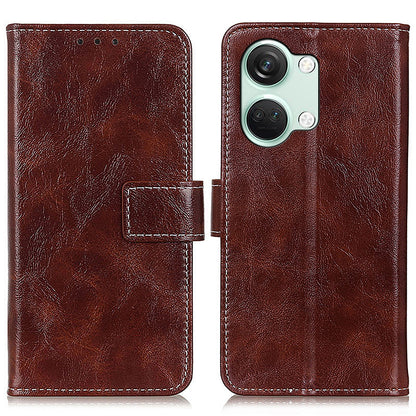 For OnePlus Nord 3 5G / Ace 2V Magnetic Clasp Leather Wallet Case Retro Crazy Horse Texture Stand Cover