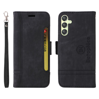 BETOPNICE 001 For Samsung Galaxy A24 4G Phone Wallet Stand Case Imprinted Line PU Leather Cover