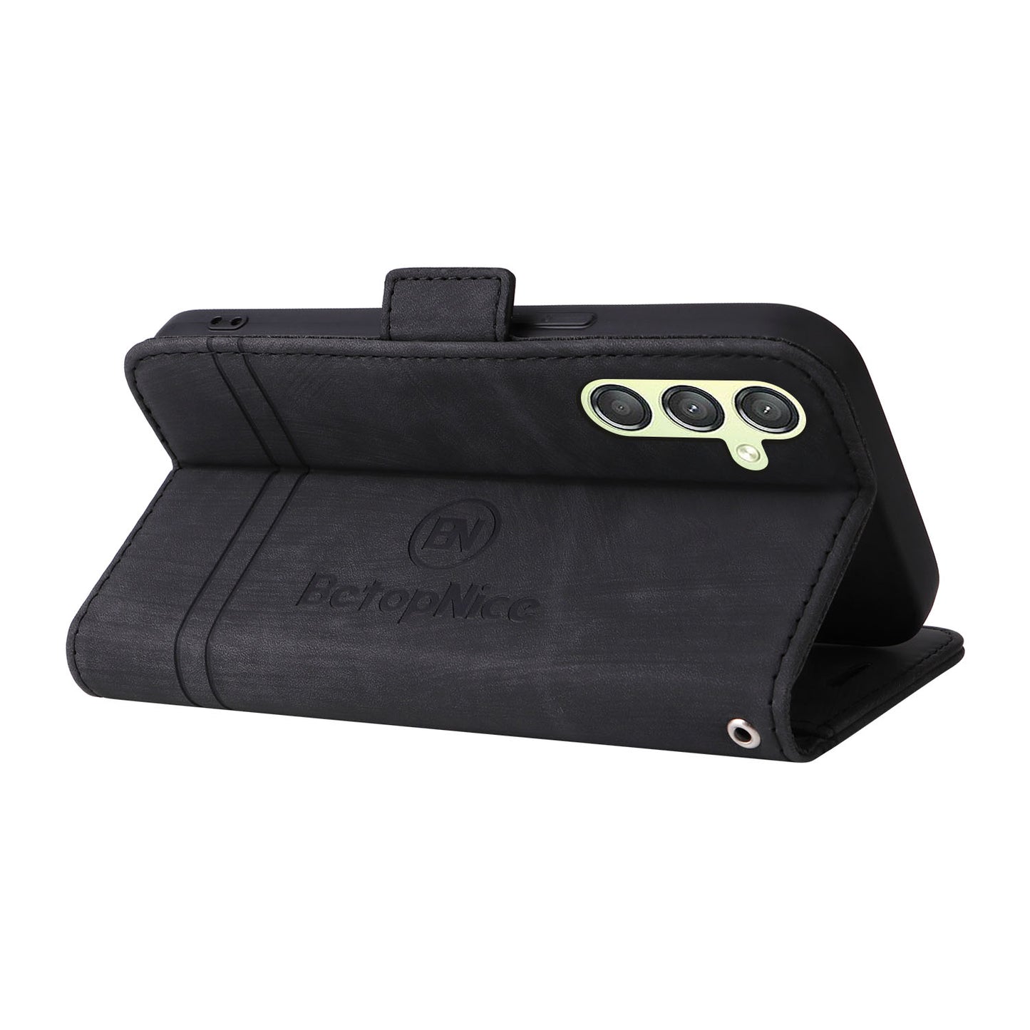 BETOPNICE 001 For Samsung Galaxy A24 4G Phone Wallet Stand Case Imprinted Line PU Leather Cover