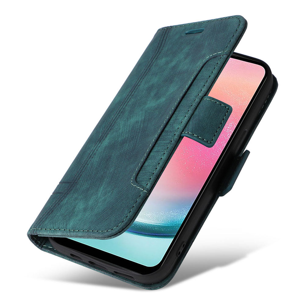 BETOPNICE 001 For Samsung Galaxy A24 4G Phone Wallet Stand Case Imprinted Line PU Leather Cover