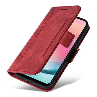 BETOPNICE 001 For Samsung Galaxy A24 4G Phone Wallet Stand Case Imprinted Line PU Leather Cover
