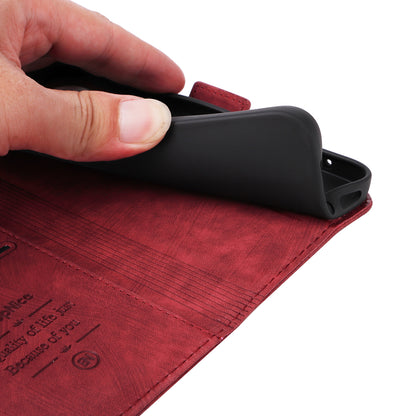 BETOPNICE 001 For Samsung Galaxy A24 4G Phone Wallet Stand Case Imprinted Line PU Leather Cover