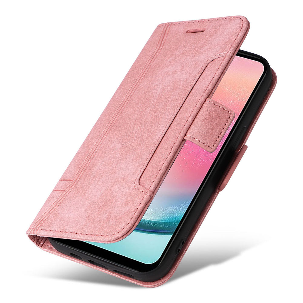 BETOPNICE 001 For Samsung Galaxy A24 4G Phone Wallet Stand Case Imprinted Line PU Leather Cover