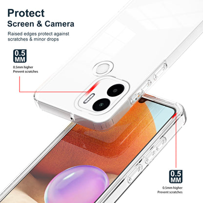 For Xiaomi Redmi A1+ 4G / Redmi A2+ 4G / Poco C50 4G TPU + PC Clear Phone Case Anti-drop Cover