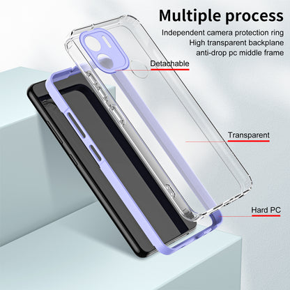 For Xiaomi Redmi A1+ 4G / Redmi A2+ 4G / Poco C50 4G TPU + PC Clear Phone Case Anti-drop Cover