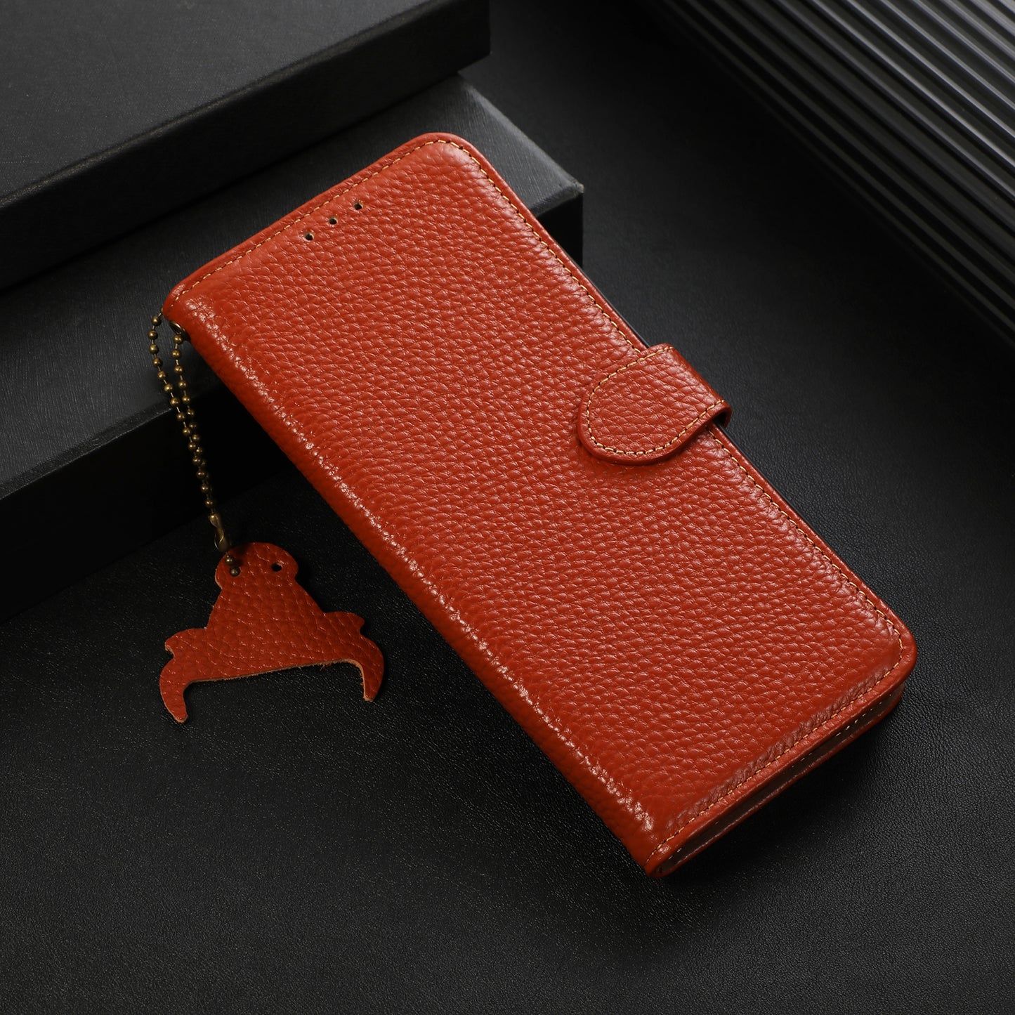 For Motorola Edge 40 5G RFID Blocking Genuine Cow Leather Case Litchi Texture Stand Wallet Phone Cover