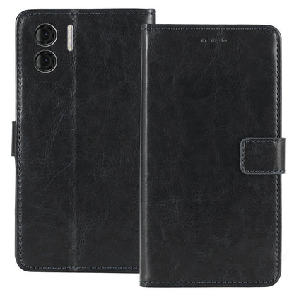 For Doogee N50 PU Leather Wallet Case Crazy Horse Texture Anti-drop Stand Cover
