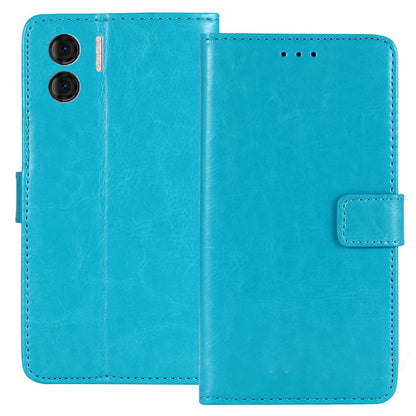 For Doogee N50 PU Leather Wallet Case Crazy Horse Texture Anti-drop Stand Cover