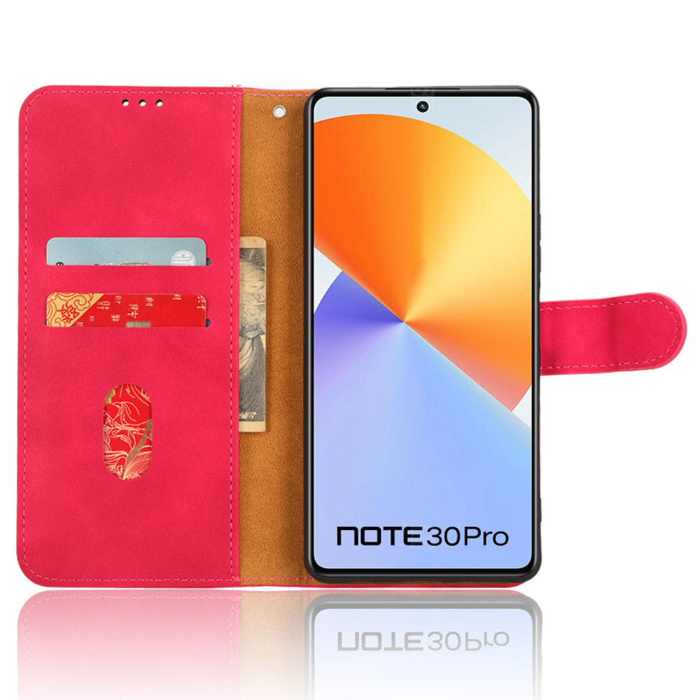For Infinix Note 30 Pro 4G Wallet Phone Case Skin-touch PU Leather Stand Flip Cover