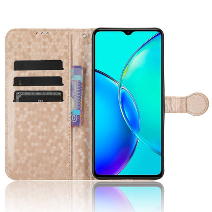 For vivo Y35+ 5G / Y35m+ 5G PU Leather Phone Case Dot Imprinted Wallet Stand Folio Cover