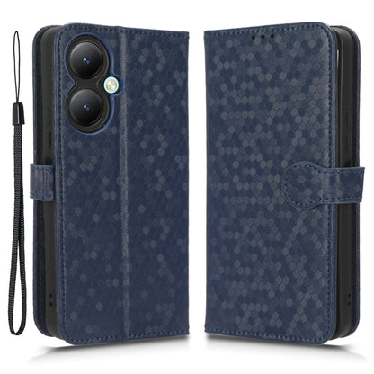 For vivo Y35+ 5G / Y35m+ 5G PU Leather Phone Case Dot Imprinted Wallet Stand Folio Cover