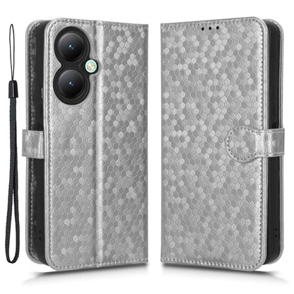 For vivo Y35+ 5G / Y35m+ 5G PU Leather Phone Case Dot Imprinted Wallet Stand Folio Cover