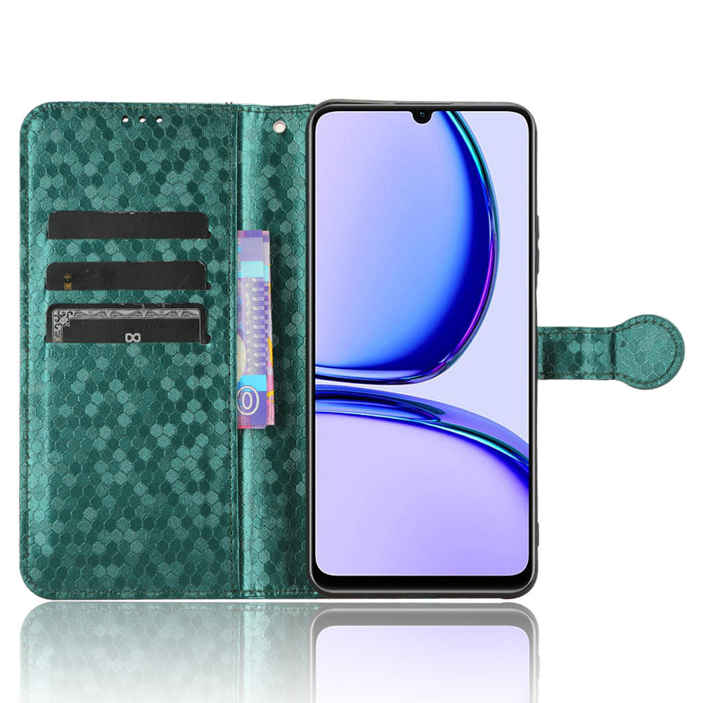 Wallet Case for Realme C53 4G / Narzo N53 4G , PU Leather Dot Imprinted Stand Phone Cover