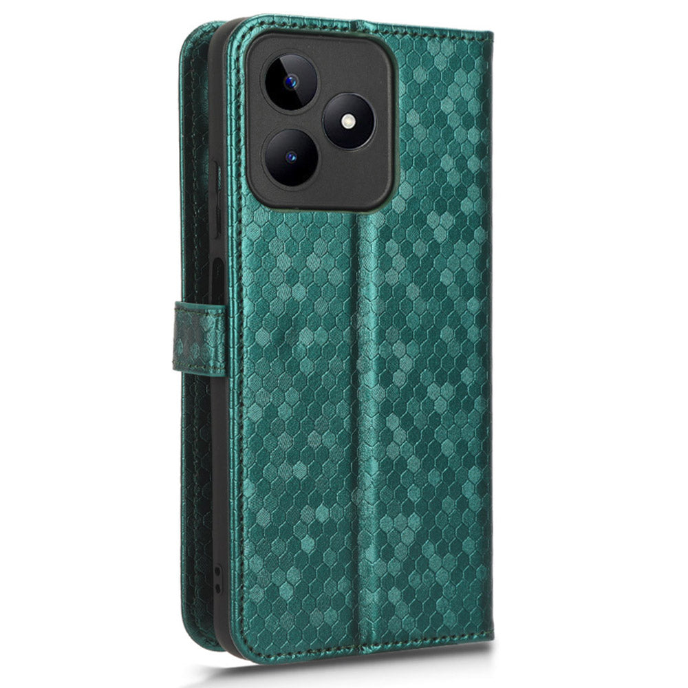 Wallet Case for Realme C53 4G / Narzo N53 4G , PU Leather Dot Imprinted Stand Phone Cover