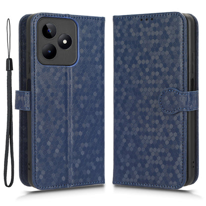 Wallet Case for Realme C53 4G / Narzo N53 4G , PU Leather Dot Imprinted Stand Phone Cover