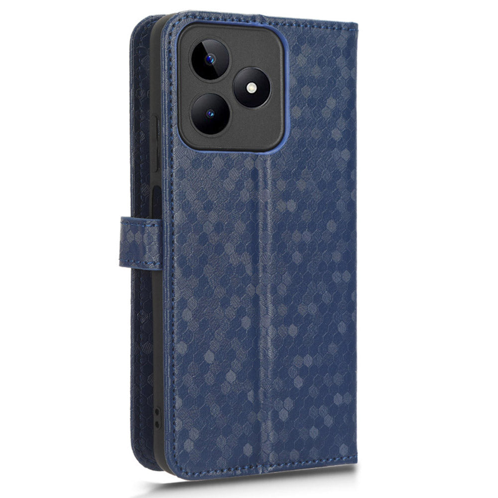 Wallet Case for Realme C53 4G / Narzo N53 4G , PU Leather Dot Imprinted Stand Phone Cover