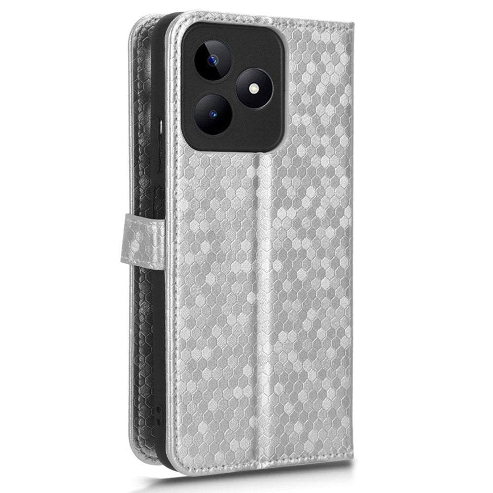 Wallet Case for Realme C53 4G / Narzo N53 4G , PU Leather Dot Imprinted Stand Phone Cover