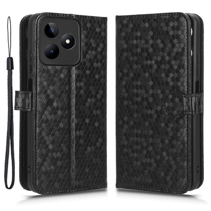 Wallet Case for Realme C53 4G / Narzo N53 4G , PU Leather Dot Imprinted Stand Phone Cover