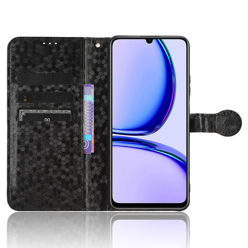 Wallet Case for Realme C53 4G / Narzo N53 4G , PU Leather Dot Imprinted Stand Phone Cover