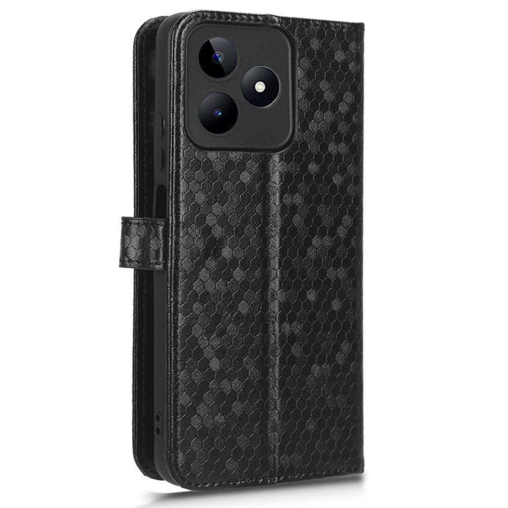 Wallet Case for Realme C53 4G / Narzo N53 4G , PU Leather Dot Imprinted Stand Phone Cover
