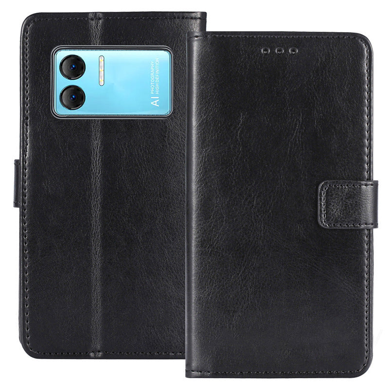 For Doogee X98 Crazy Horse Texture PU Leather Phone Case Wallet Stand Phone Cover