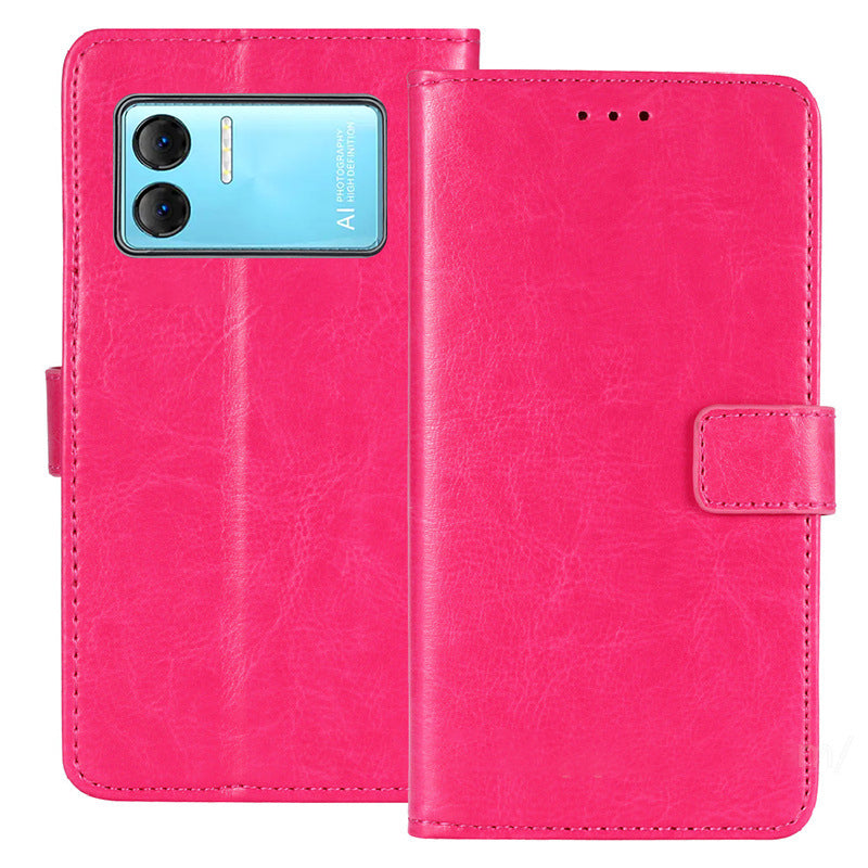 For Doogee X98 Crazy Horse Texture PU Leather Phone Case Wallet Stand Phone Cover