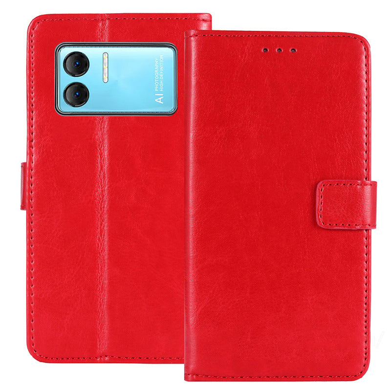 For Doogee X98 Crazy Horse Texture PU Leather Phone Case Wallet Stand Phone Cover