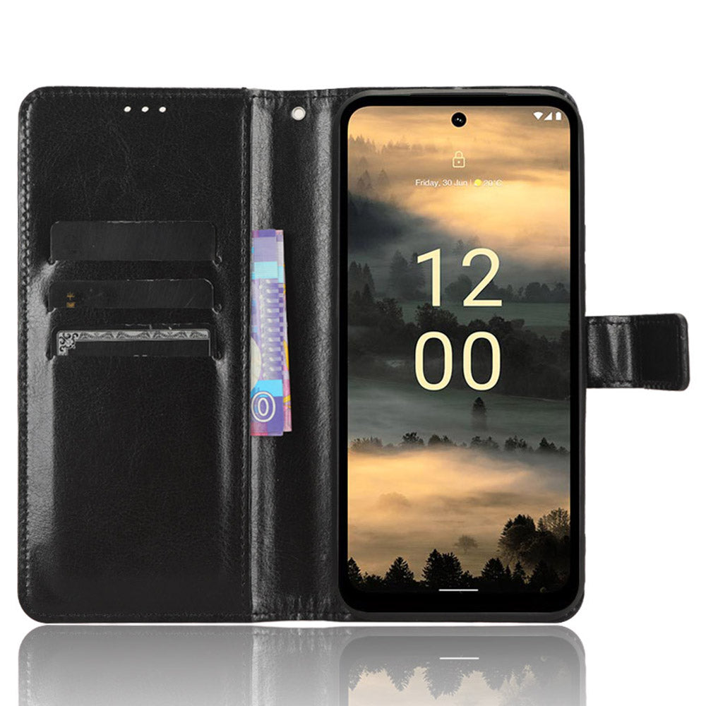 For Nokia XR21 Crazy Horse Texture Stand Wallet Case PU Leather Anti-drop Phone Cover