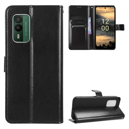 For Nokia XR21 Crazy Horse Texture Stand Wallet Case PU Leather Anti-drop Phone Cover
