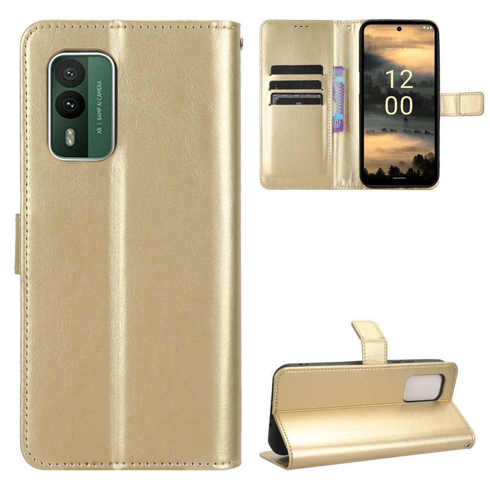 For Nokia XR21 Crazy Horse Texture Stand Wallet Case PU Leather Anti-drop Phone Cover