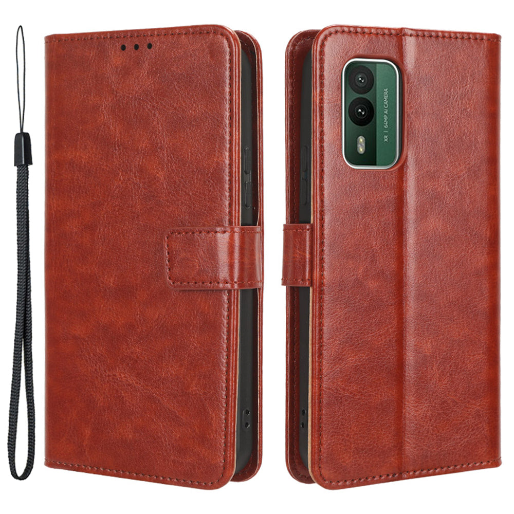 For Nokia XR21 Crazy Horse Texture Stand Wallet Case PU Leather Anti-drop Phone Cover
