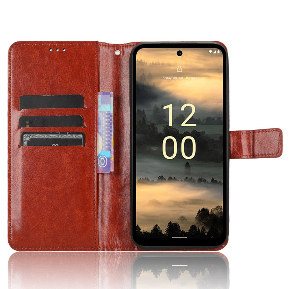 For Nokia XR21 Crazy Horse Texture Stand Wallet Case PU Leather Anti-drop Phone Cover