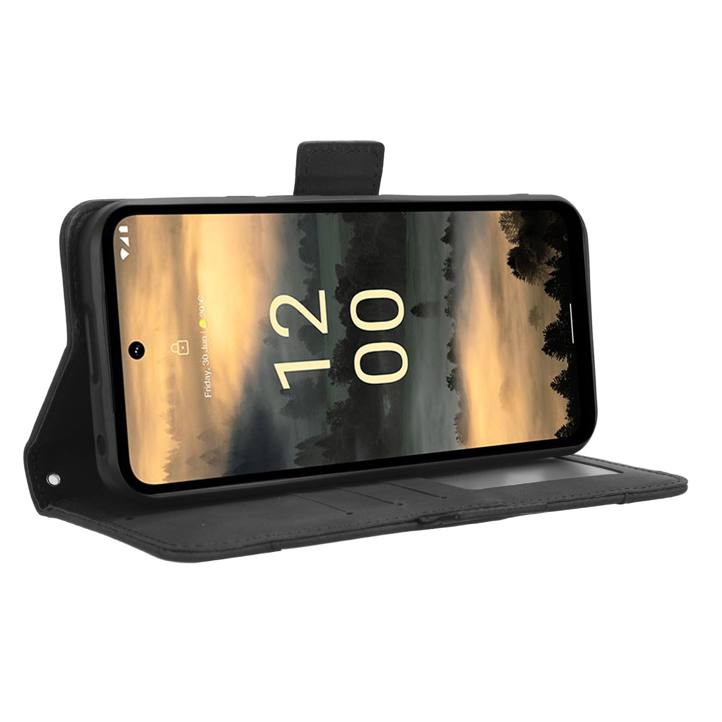 For Nokia XR21 Multiple Card Slots Phone Cover PU Leather Anti-drop Case with Stand Wallet