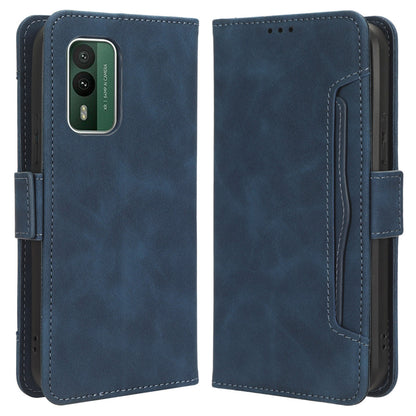 For Nokia XR21 Multiple Card Slots Phone Cover PU Leather Anti-drop Case with Stand Wallet