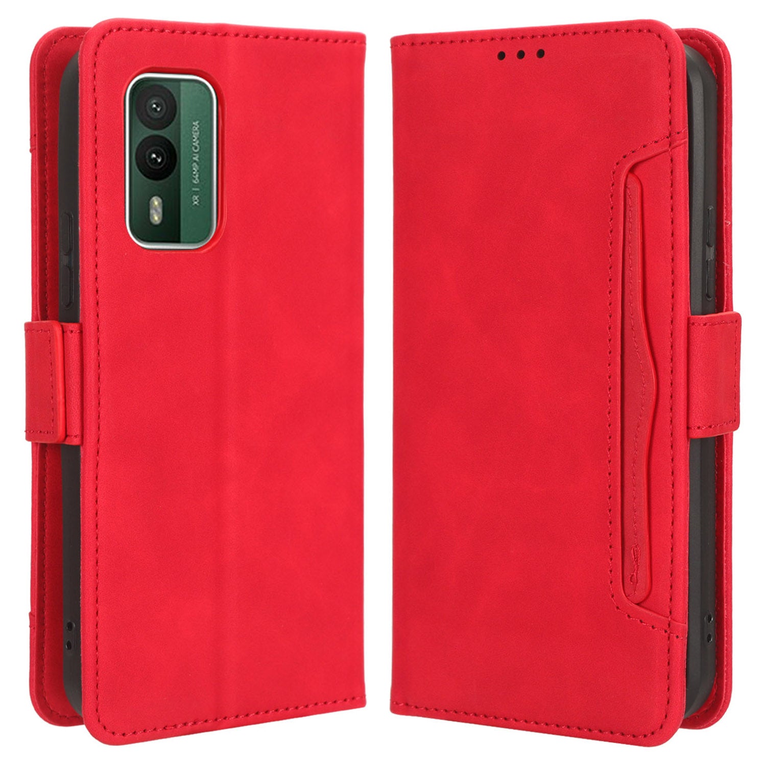 For Nokia XR21 Multiple Card Slots Phone Cover PU Leather Anti-drop Case with Stand Wallet
