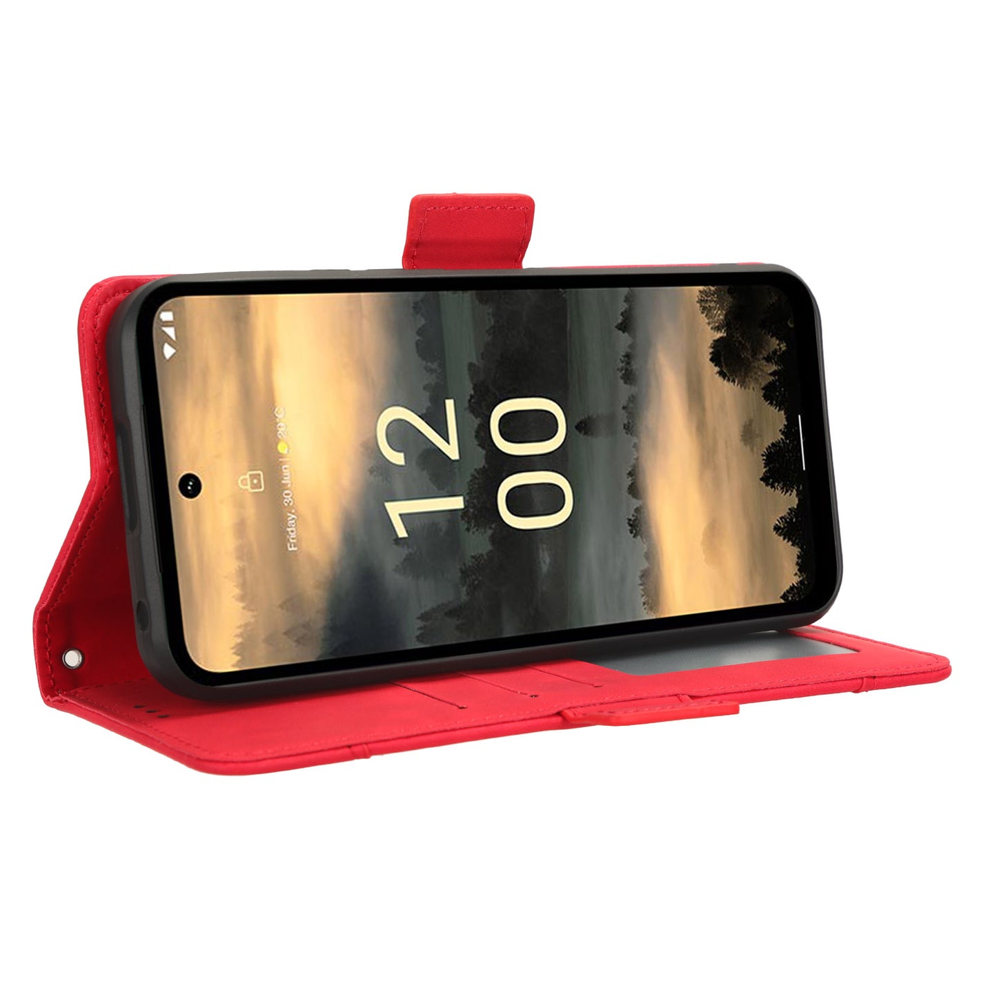 For Nokia XR21 Multiple Card Slots Phone Cover PU Leather Anti-drop Case with Stand Wallet