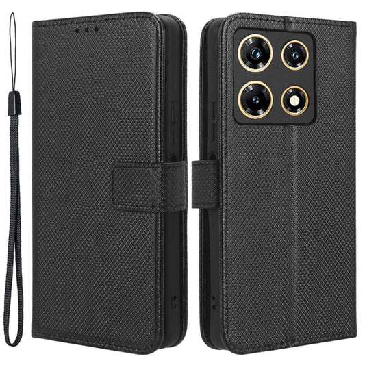 For Infinix Note 30 Pro 4G X678B Diamond Texture PU Leather Stand Case Anti-drop Wallet Cover