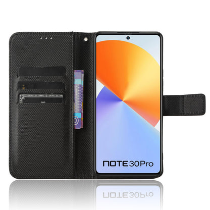 For Infinix Note 30 Pro 4G X678B Diamond Texture PU Leather Stand Case Anti-drop Wallet Cover