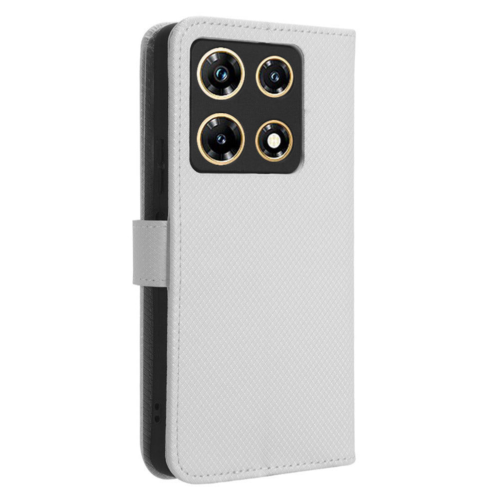 For Infinix Note 30 Pro 4G X678B Diamond Texture PU Leather Stand Case Anti-drop Wallet Cover