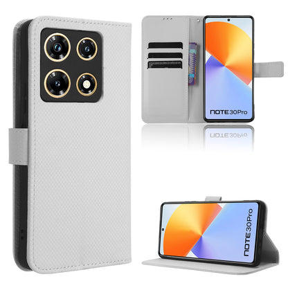 For Infinix Note 30 Pro 4G X678B Diamond Texture PU Leather Stand Case Anti-drop Wallet Cover