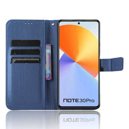 For Infinix Note 30 Pro 4G X678B Diamond Texture PU Leather Stand Case Anti-drop Wallet Cover