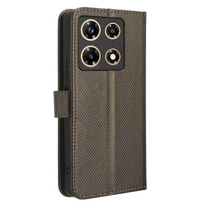 For Infinix Note 30 Pro 4G X678B Diamond Texture PU Leather Stand Case Anti-drop Wallet Cover