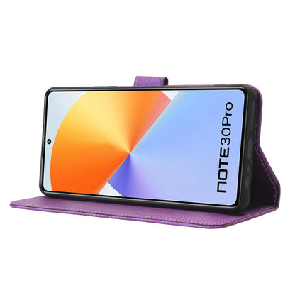 For Infinix Note 30 Pro 4G X678B Diamond Texture PU Leather Stand Case Anti-drop Wallet Cover