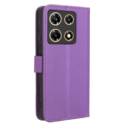 For Infinix Note 30 Pro 4G X678B Diamond Texture PU Leather Stand Case Anti-drop Wallet Cover