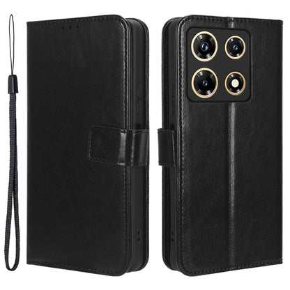 For Infinix Note 30 Pro 4G X678B Crazy Horse Texture Leather Case Anti-drop Phone Cover with Wallet Stand