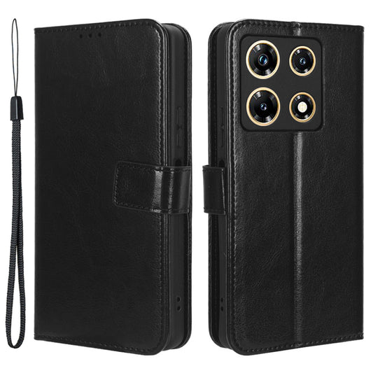 For Infinix Note 30 Pro 4G X678B Crazy Horse Texture Leather Case Anti-drop Phone Cover with Wallet Stand