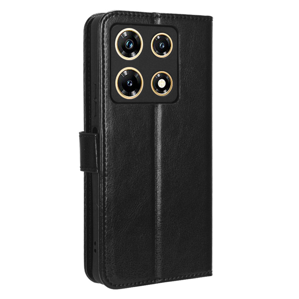 For Infinix Note 30 Pro 4G X678B Crazy Horse Texture Leather Case Anti-drop Phone Cover with Wallet Stand