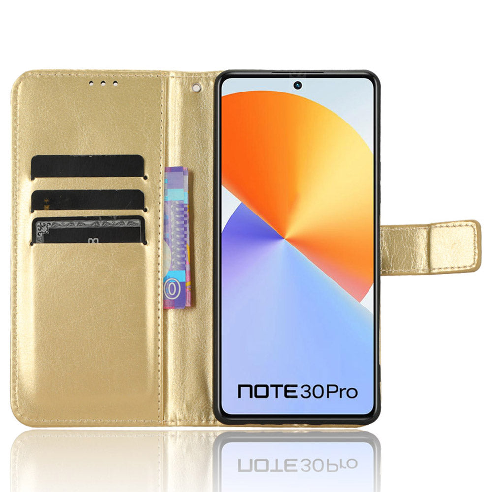 For Infinix Note 30 Pro 4G X678B Crazy Horse Texture Leather Case Anti-drop Phone Cover with Wallet Stand